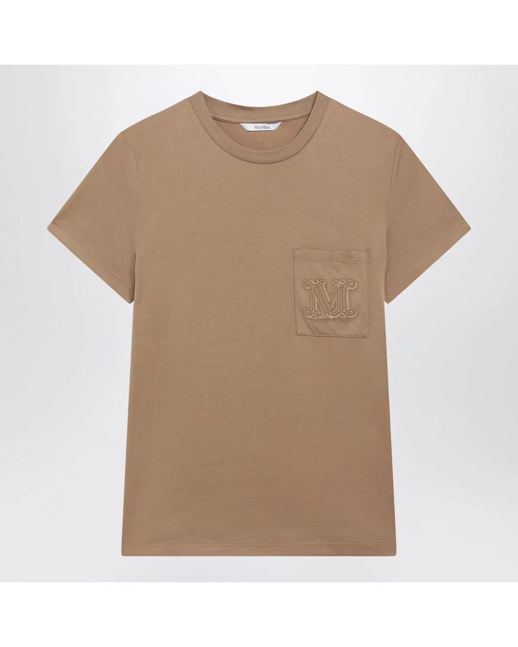 Max Mara Natural Camel Cotton Jersey T-Shirt
