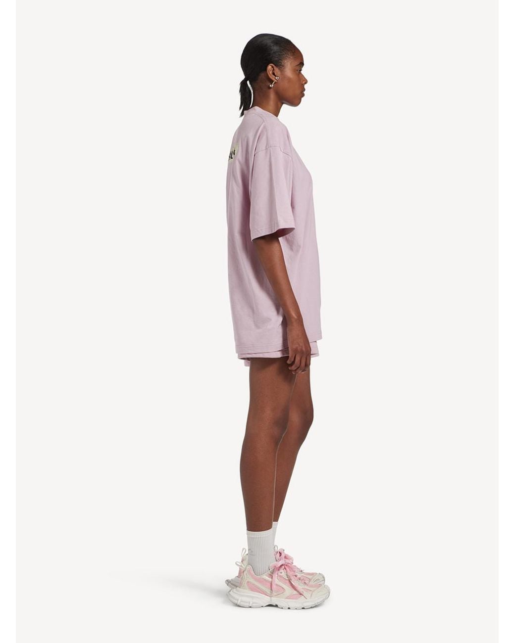 Balenciaga Pink T-Shirt Masking Tape Vestibilità Media