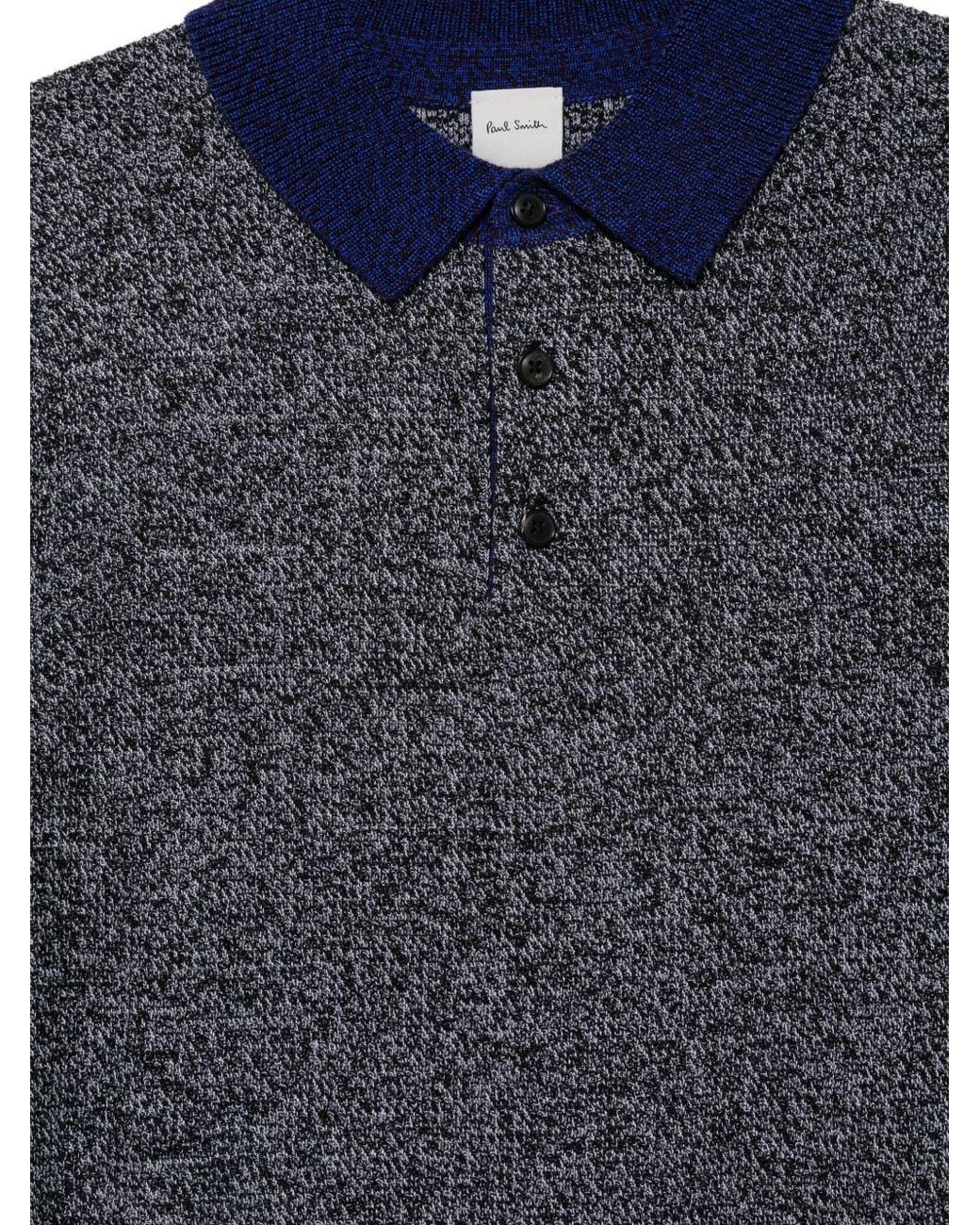 Paul Smith Blue Wool Polo Shirt for men