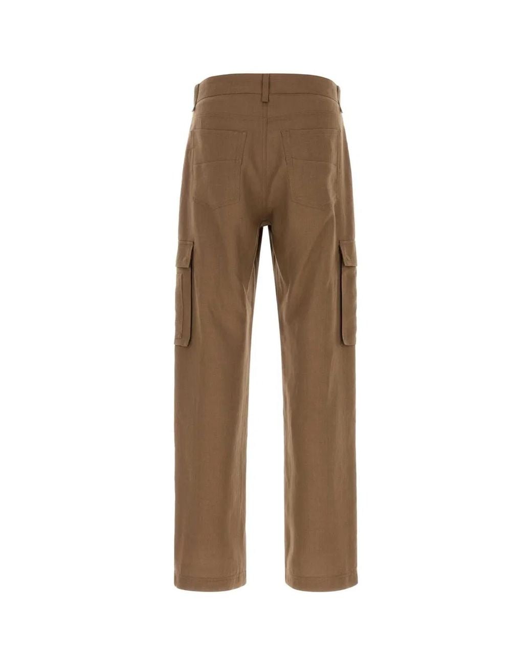 Fendi Natural Light Brown Linen Cargo Pant for men