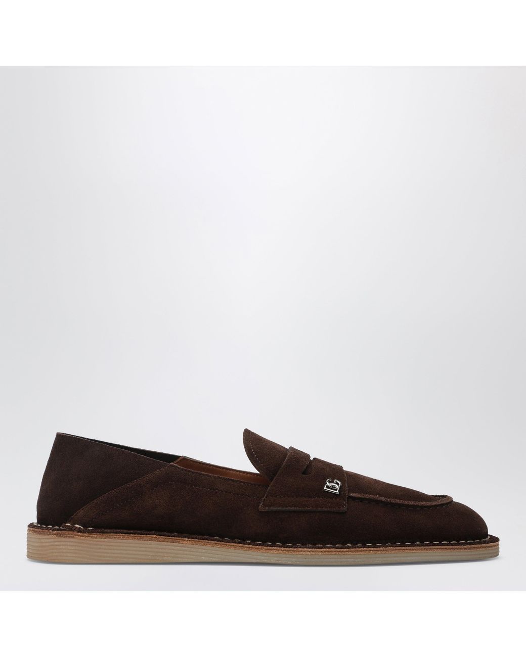Dolce & Gabbana Brown New Florio Ideal Suede Calfskin Slippers for men