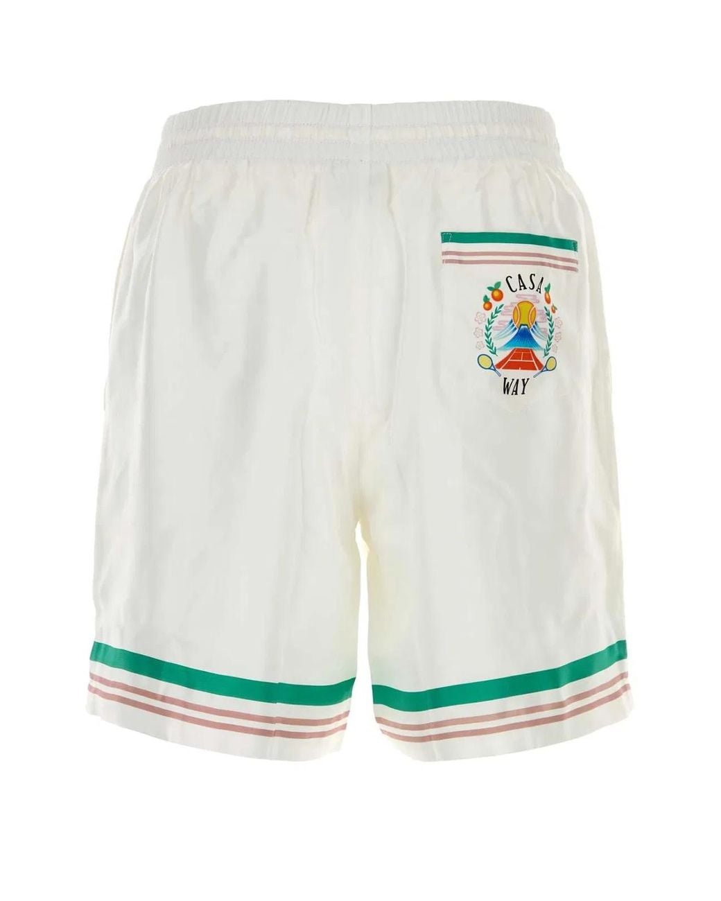 Casablanca White Satin Bermuda Shorts for men