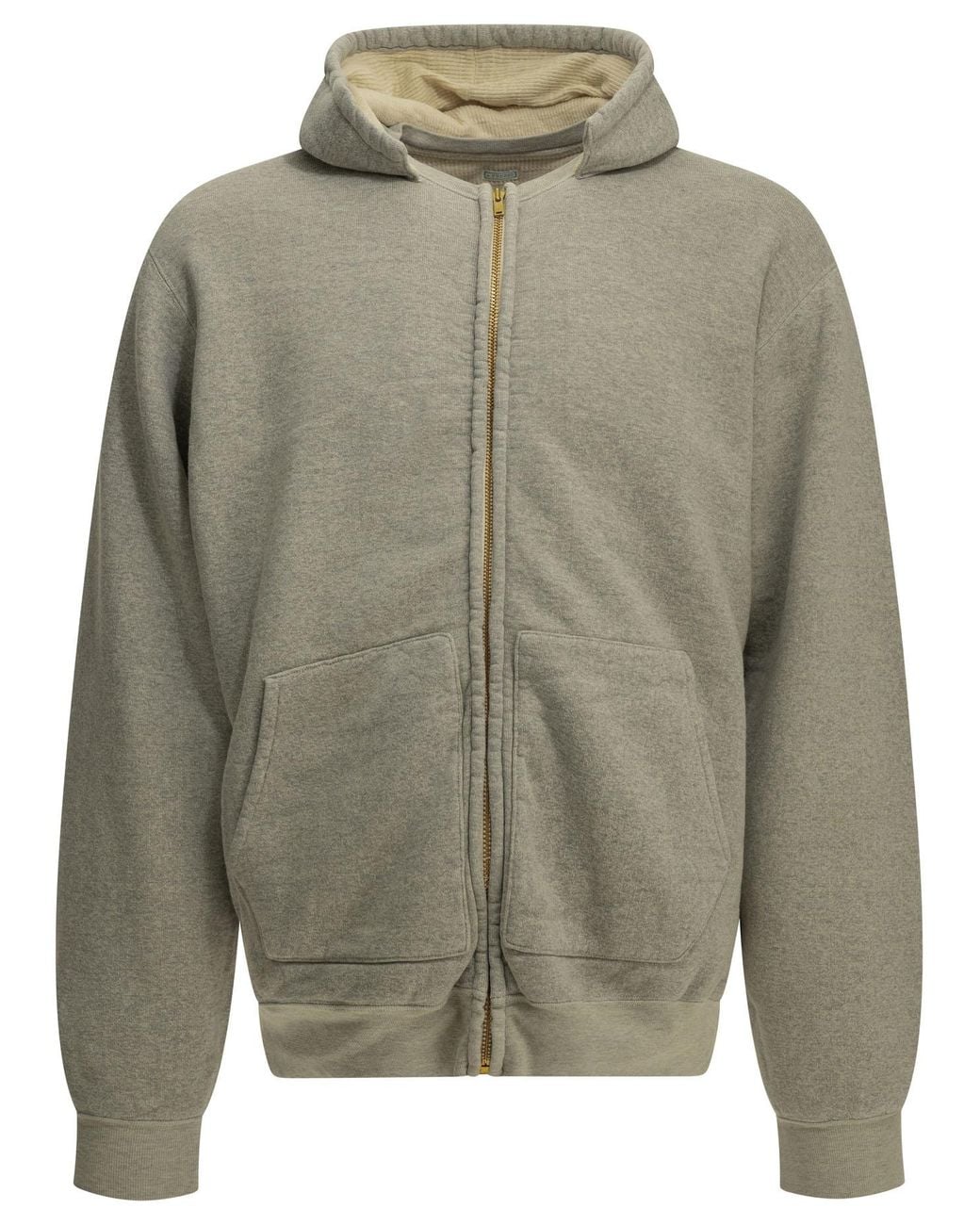 A.PRESSE Gray "Vintage Parka" Zip-Up Sweatshirt for men