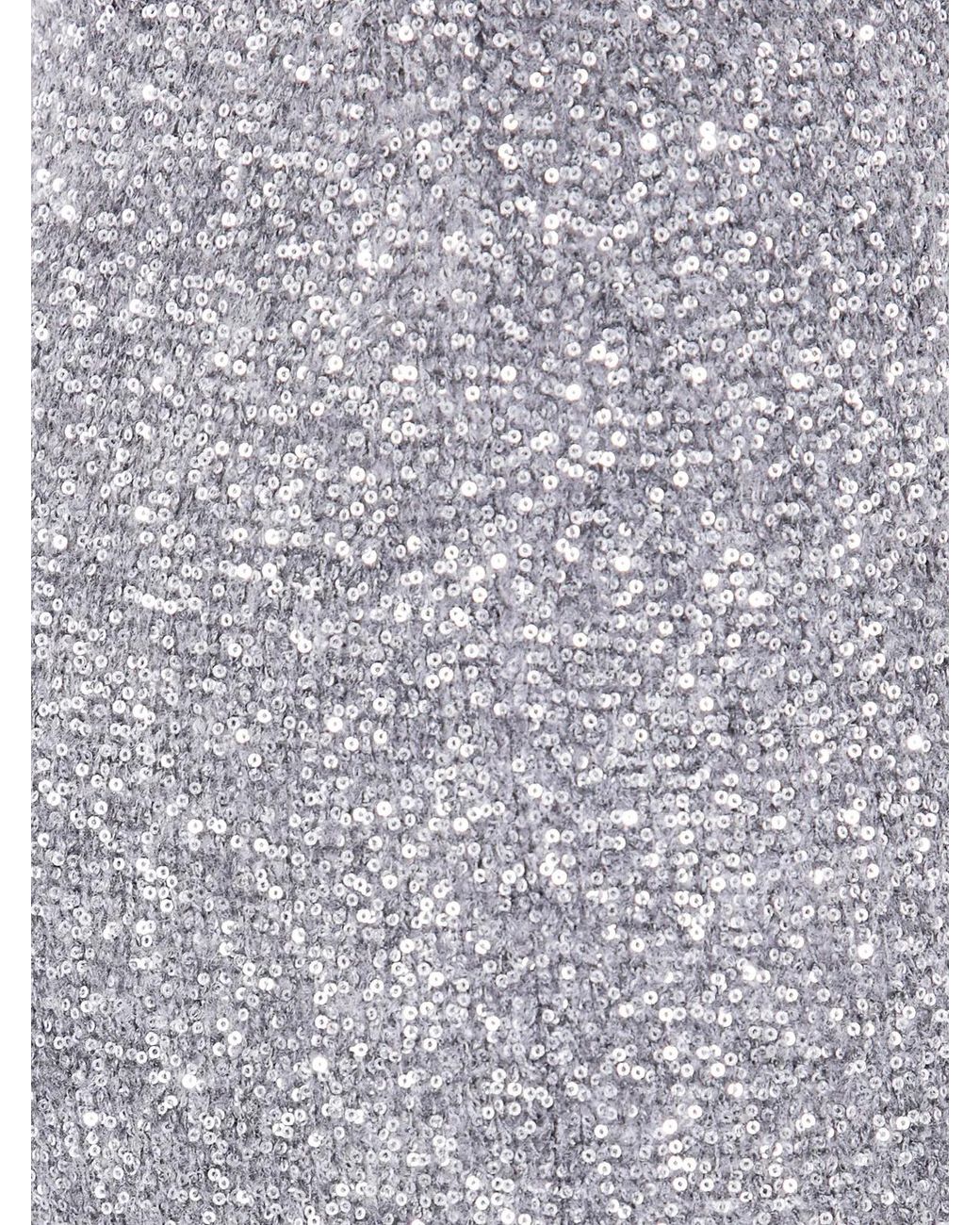D.exterior Gray Soft Sequins Straight Skirt