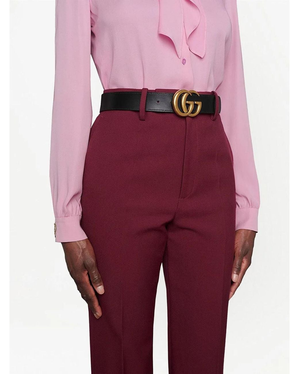 Gucci Black Gg Marmont Reversible Belt