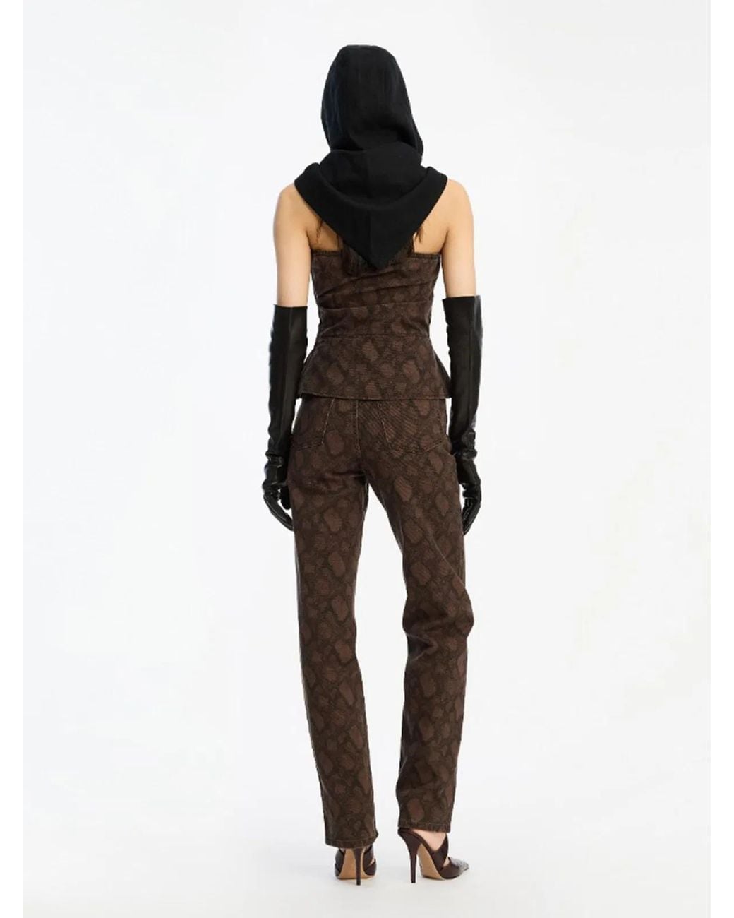 ROTATE BIRGER CHRISTENSEN Brown Printed Jeans