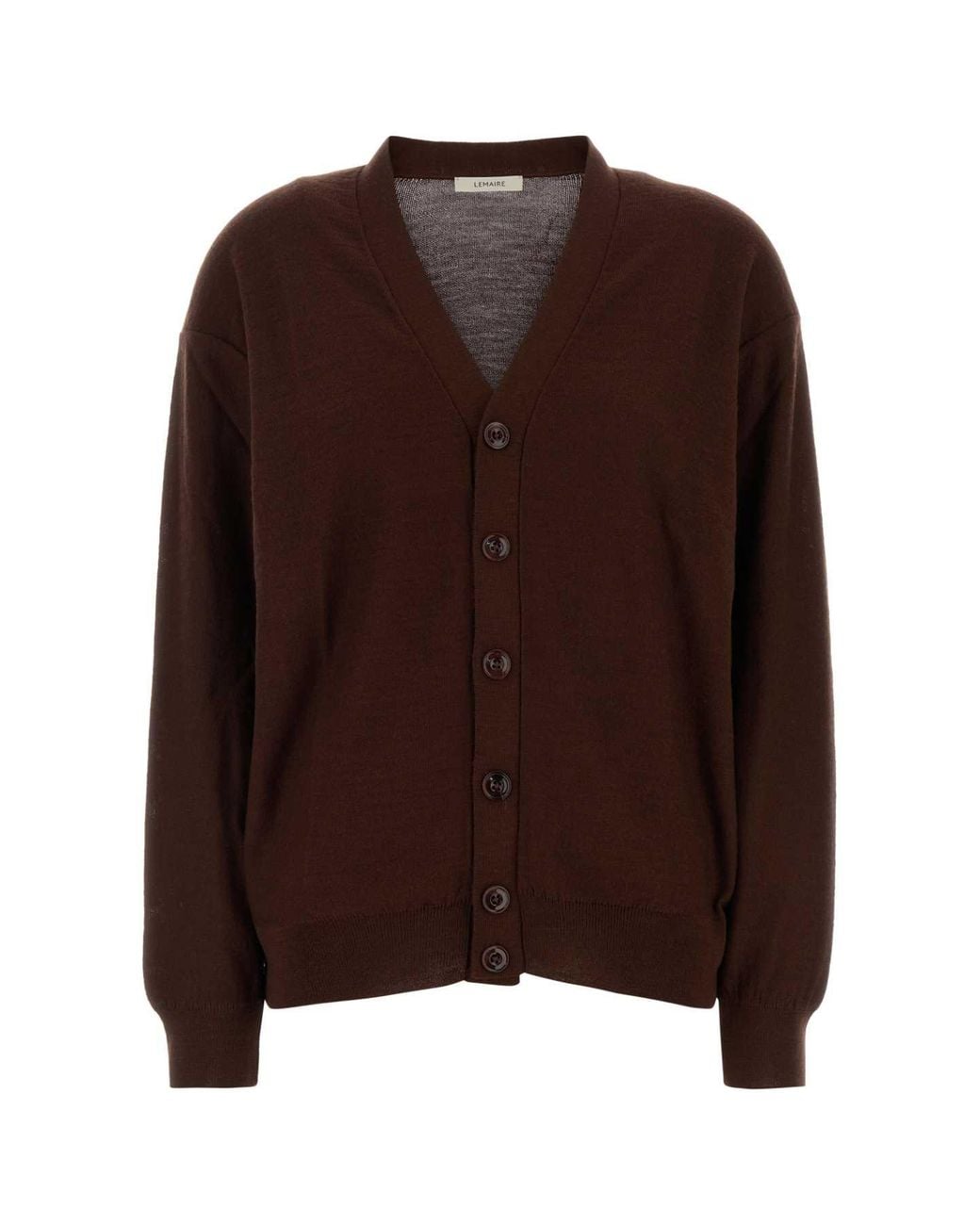 Lemaire Brown Relaxed Twisted Cardigan