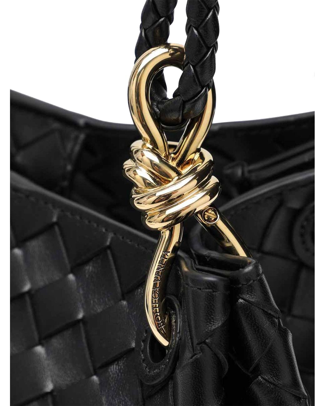 Bottega Veneta Black Intrecciato Shoulder Bag