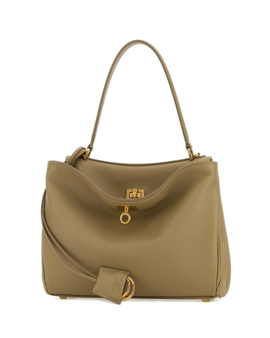 Balenciaga Metallic Sage Green Leather Small Rodeo Handbag