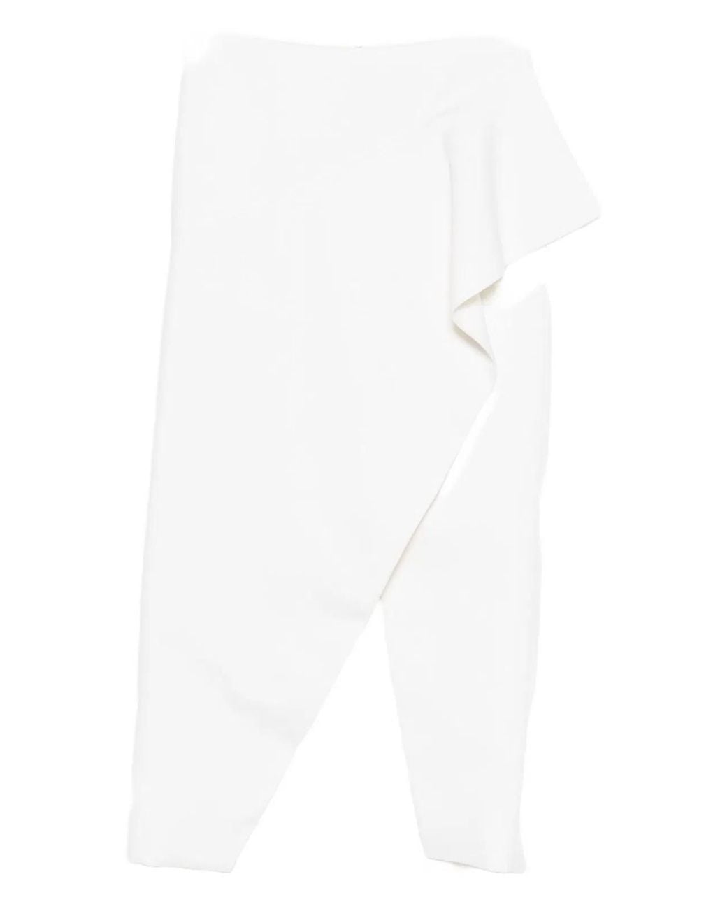 Khaite White Jaia Wool Skirt