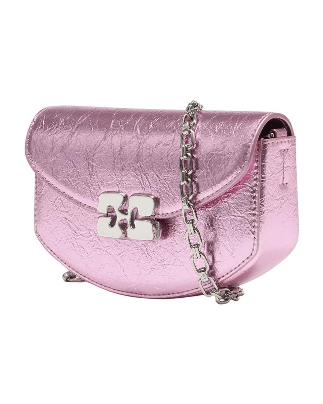 Ganni Purple Lulu Wallet On Chain Crushed