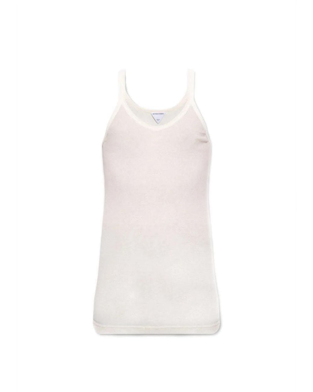 Bottega Veneta White Cotton Tank Top With Round Neckline for men