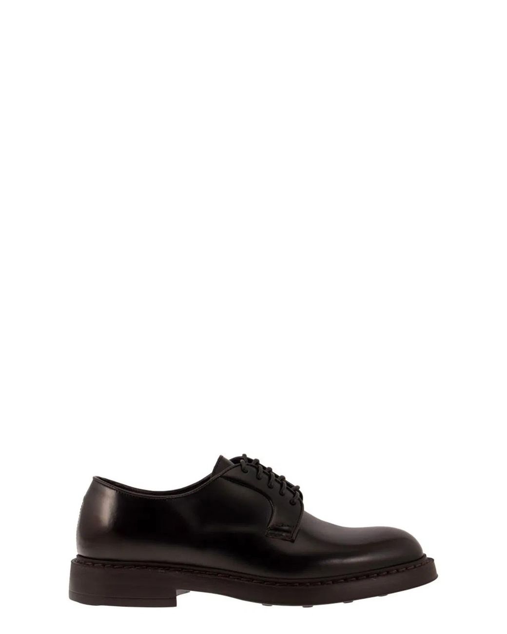 Doucal's Black Leather Derby Lace-Up for men