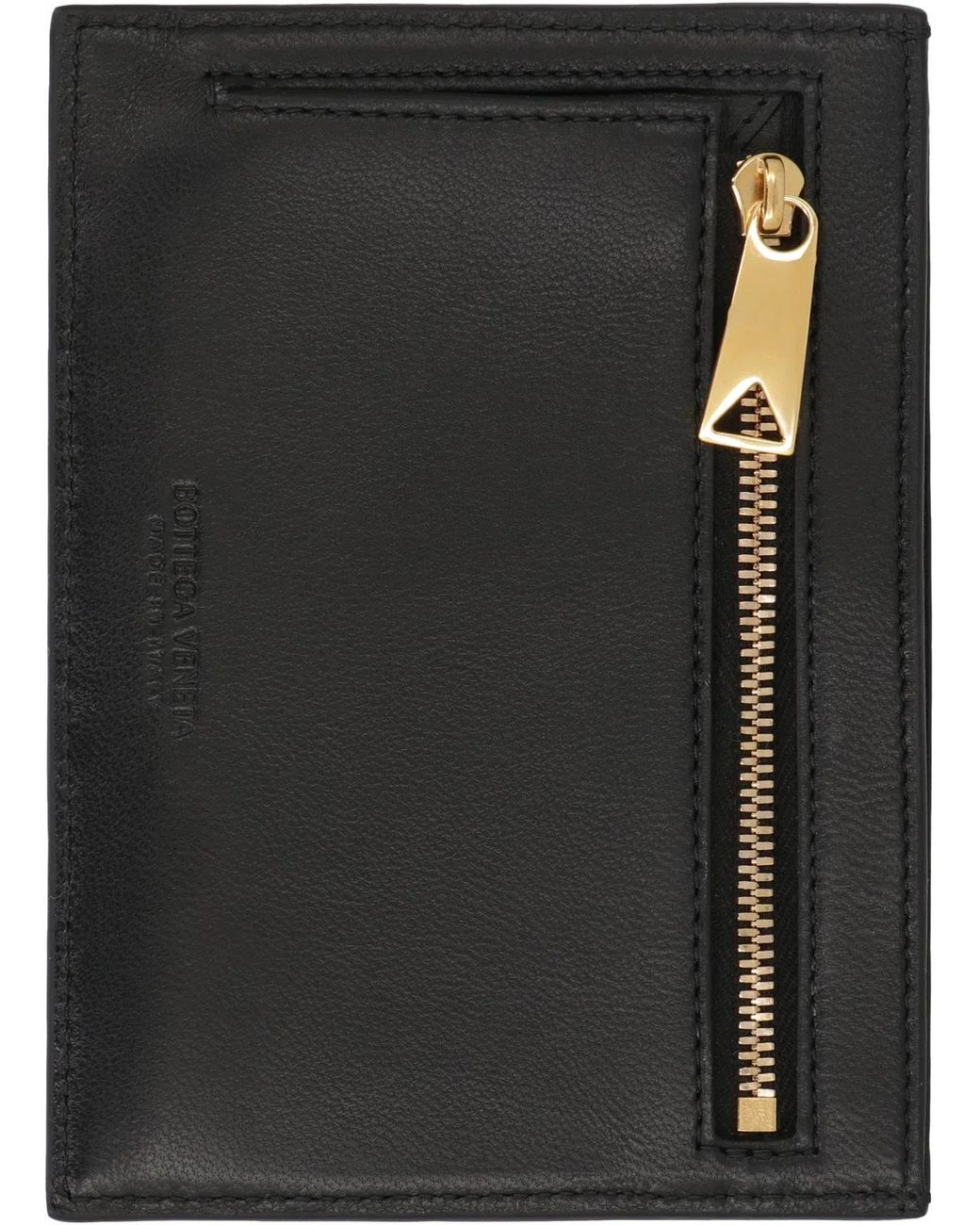 Bottega Veneta Black Luxurious Leather Passport Holder For The Modern Traveler