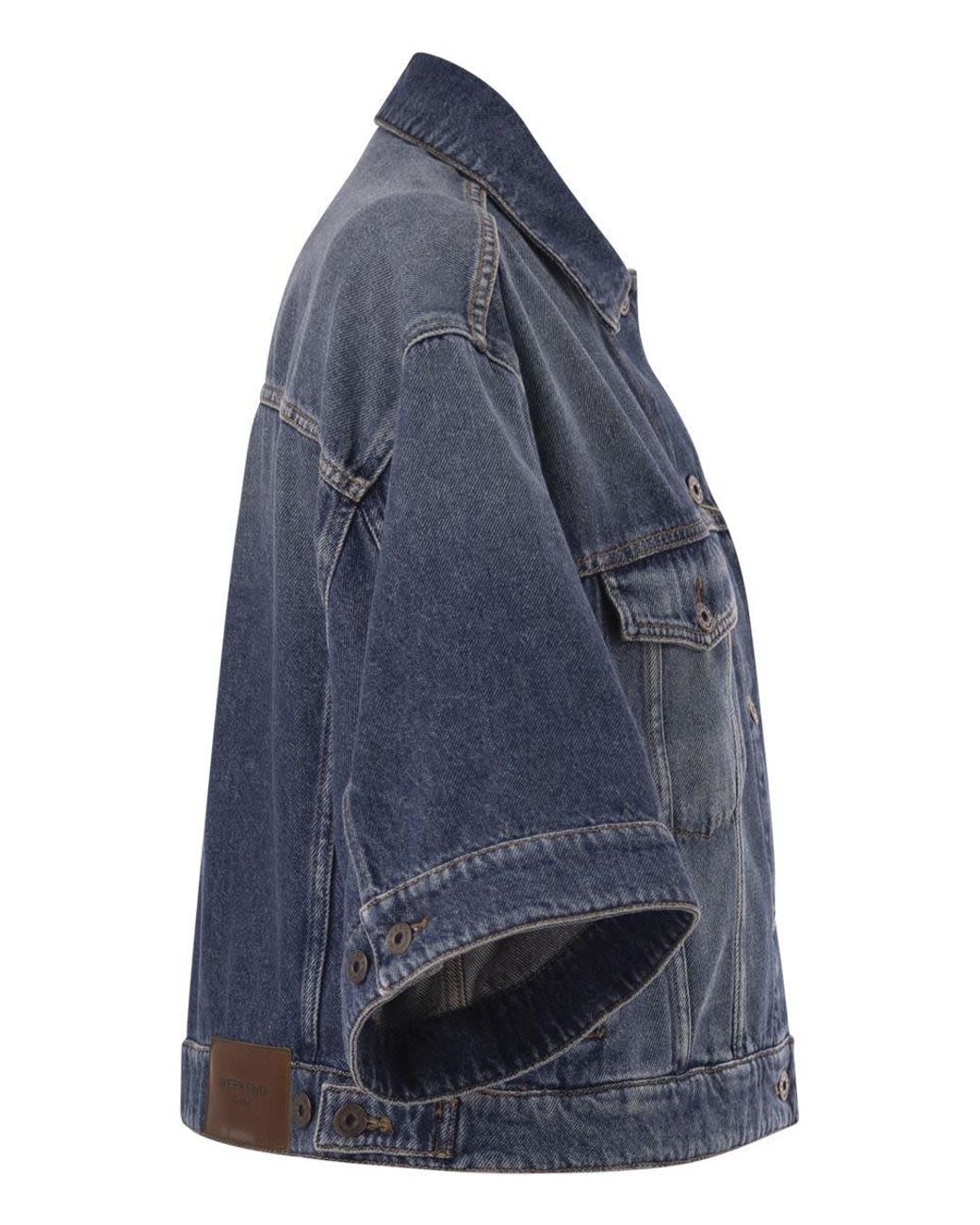 Weekend by Maxmara Blue Short-Sleeve Denim Jacket