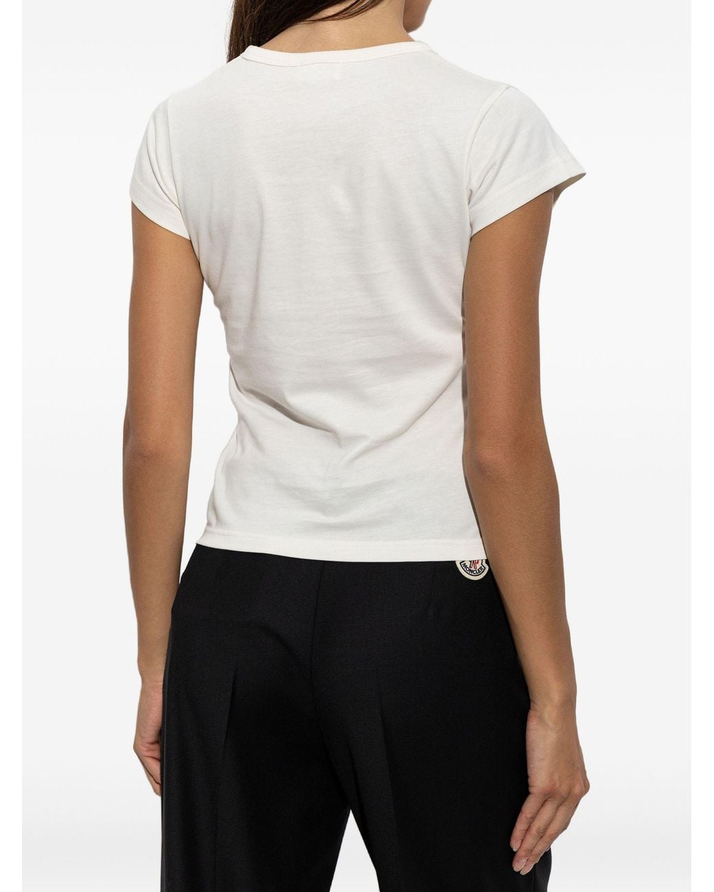 Moncler White Logo-Print T-Shirt