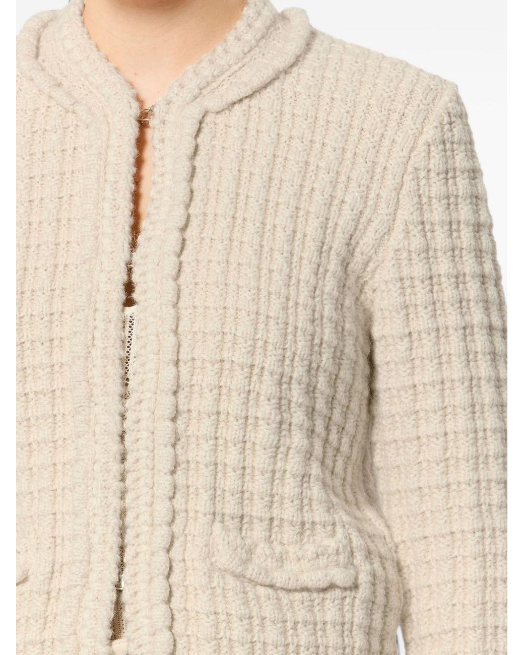 Isabel Marant Natural Hortense Waffle-Knit Wool-Blend Cardigan