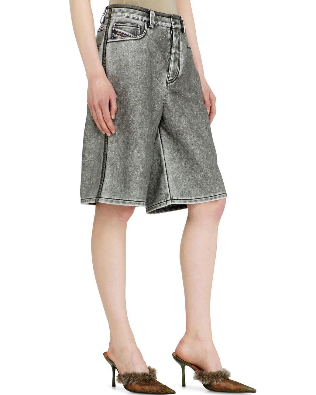 DIESEL Gray Pu Bermuda Shorts