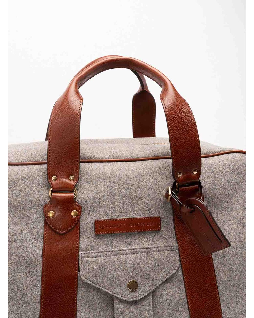 Brunello Cucinelli Brown Luggage Bag for men
