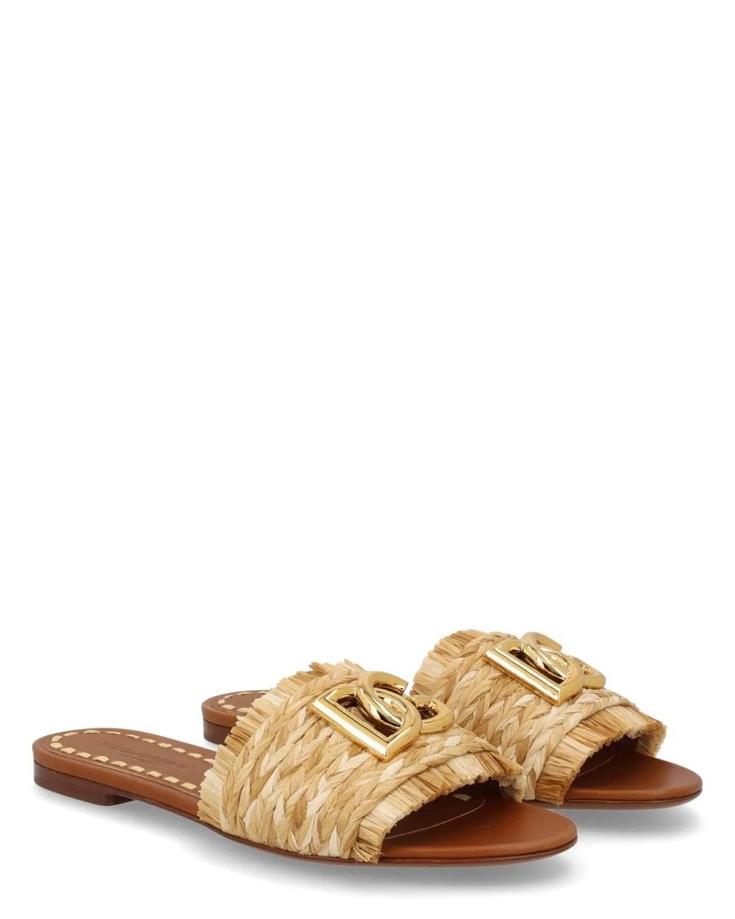 Dolce & Gabbana Natural Dolce & Gabbana Sandal With Logo
