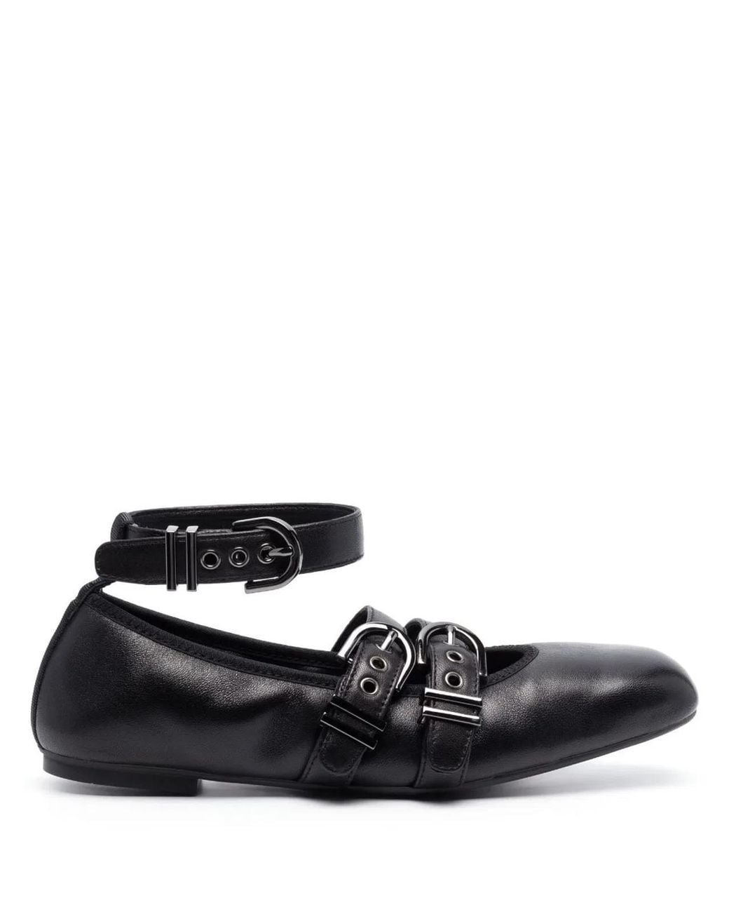 Stuart Weitzman Black Leather Ballerina Shoes