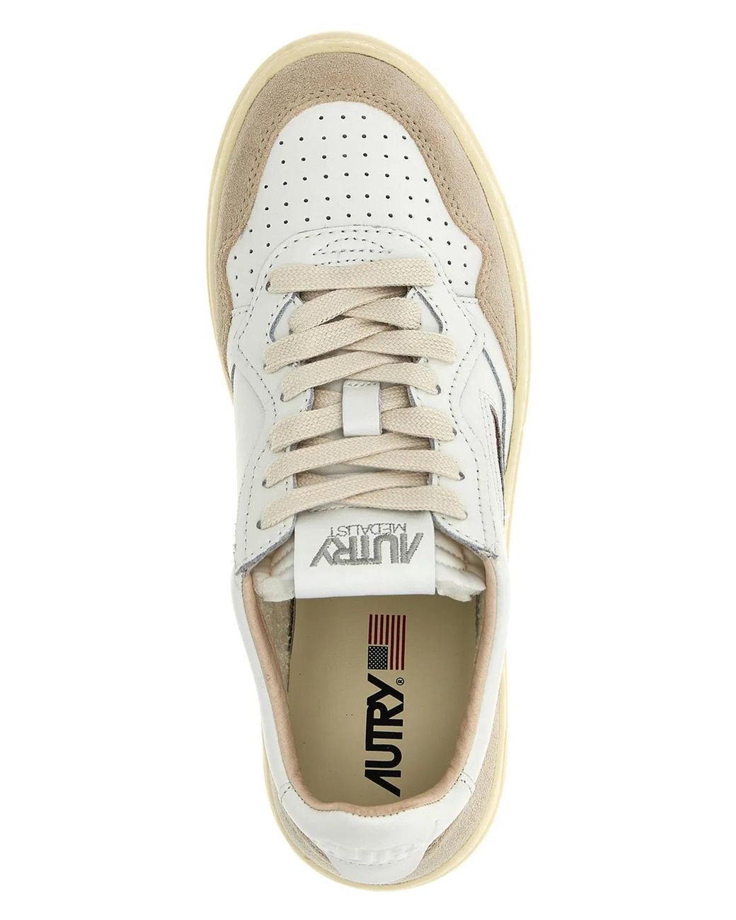 Autry White 'Medalist Low' Sneaker