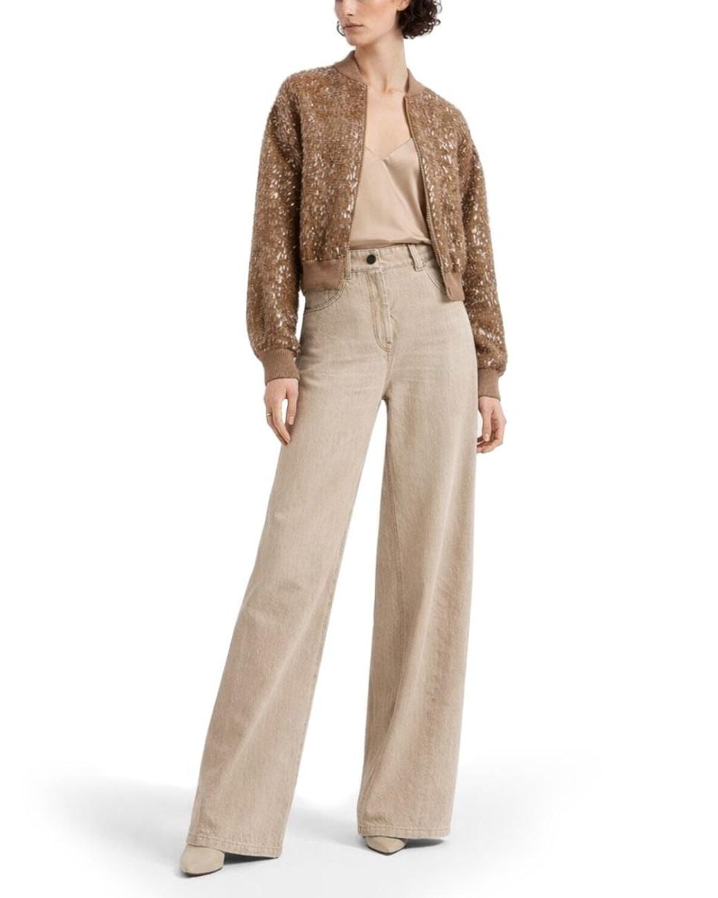 Brunello Cucinelli Natural Denim Barrel Jeans