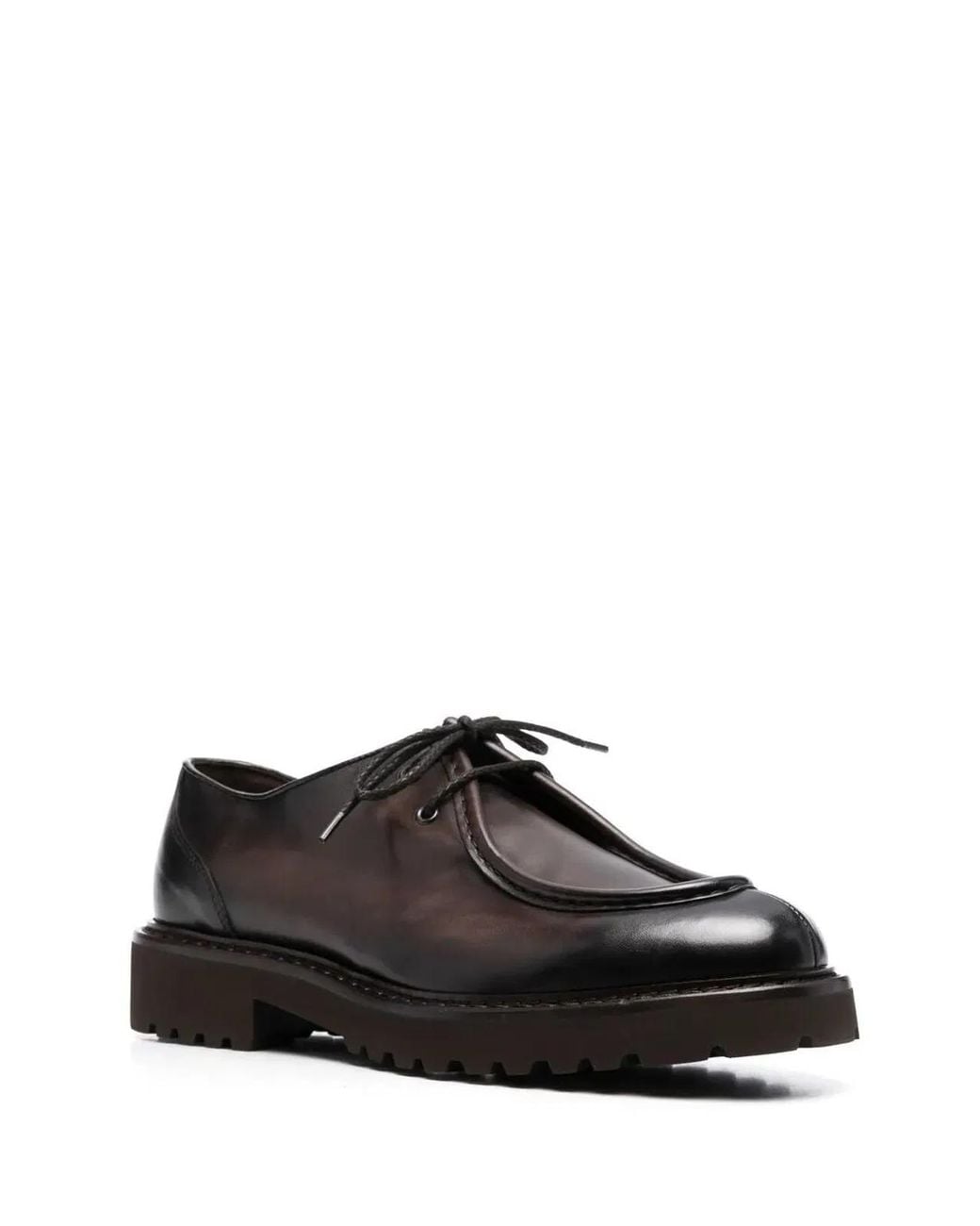 Doucal's Brown "Derby" Lace Up Parabout for men