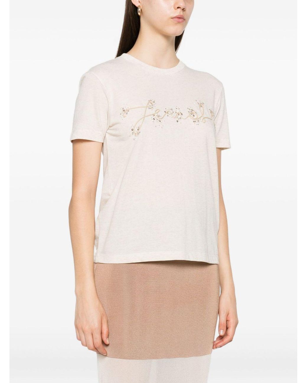 Fendi White T-Shirts And Polos