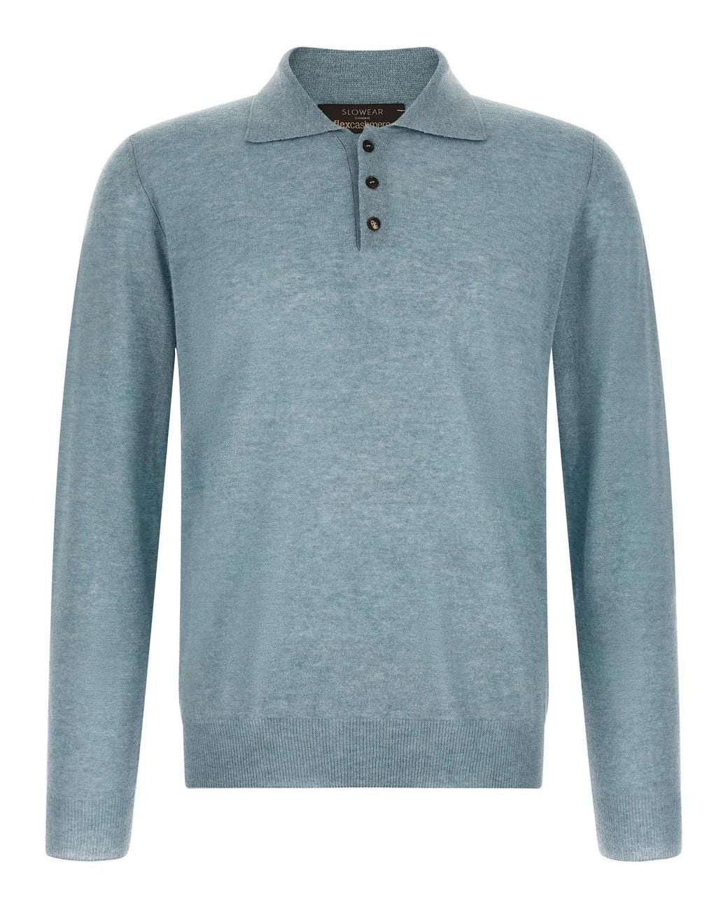 Zanone Blue Knitted Polo Shirt for men
