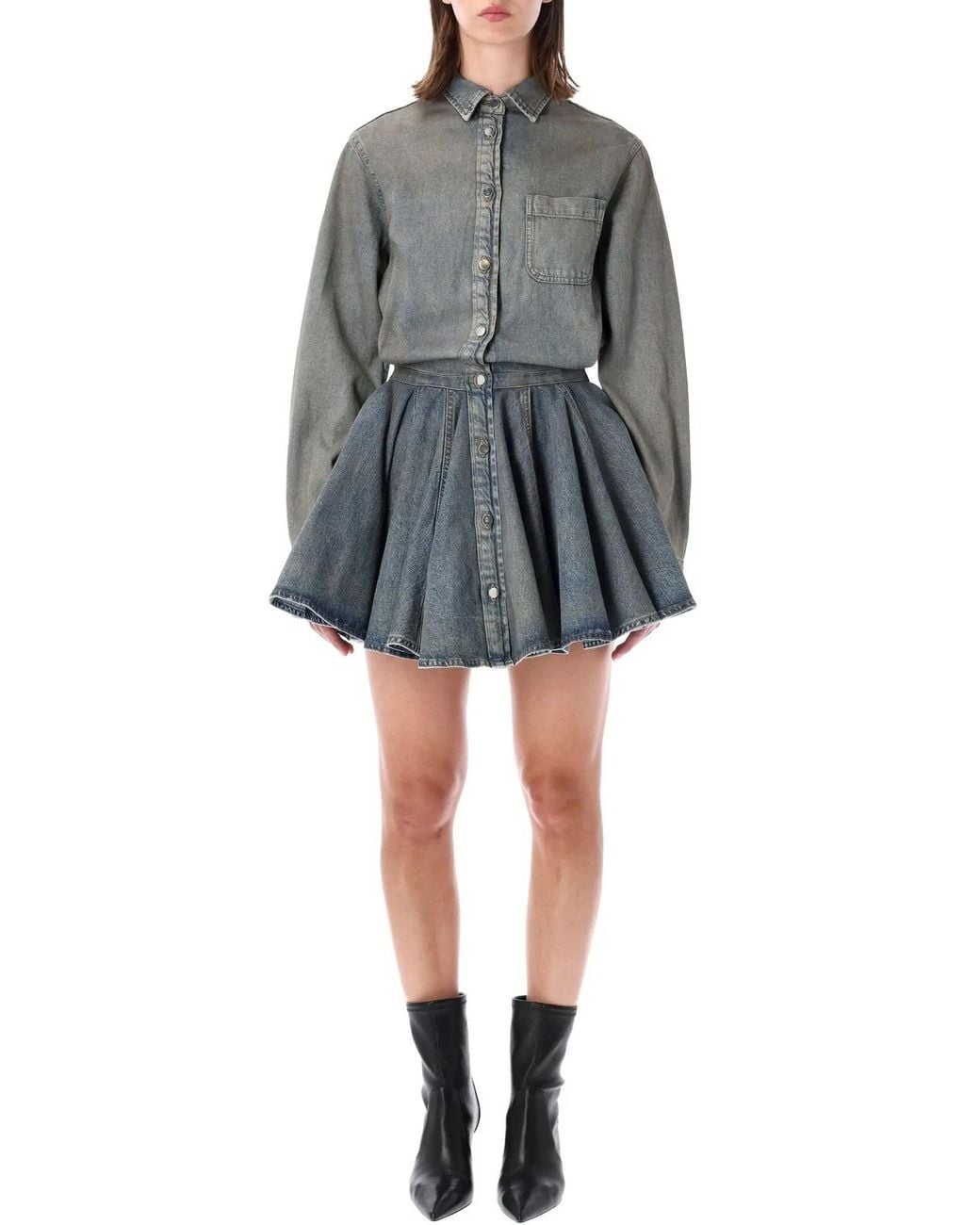 Haikure Gray Shila Ziggy Denim Dress