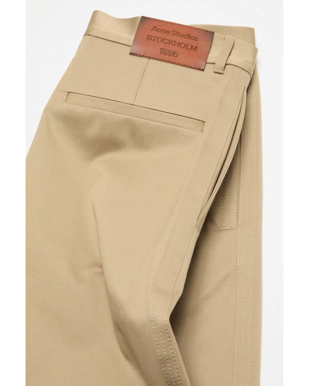 Acne Natural Palass Classic Cotton Satin Pants for men