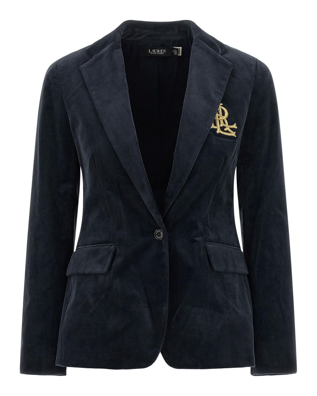 Ralph Lauren Blue Metal Wire Embroidery Blazer