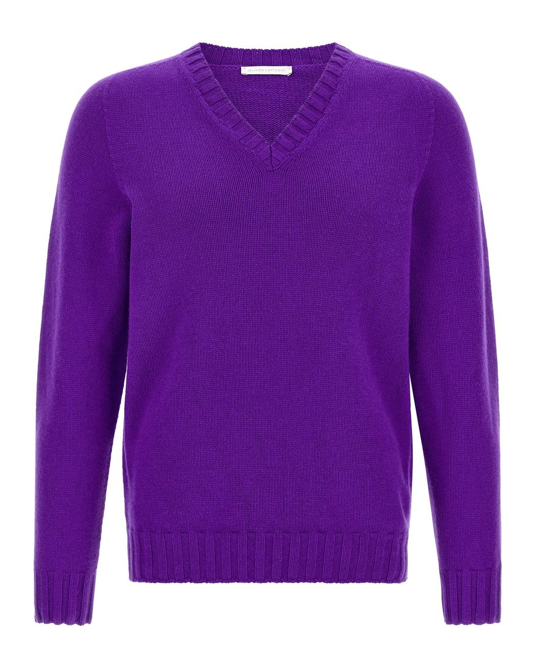Oliver Lattughi Purple Cashmere Sweater for men