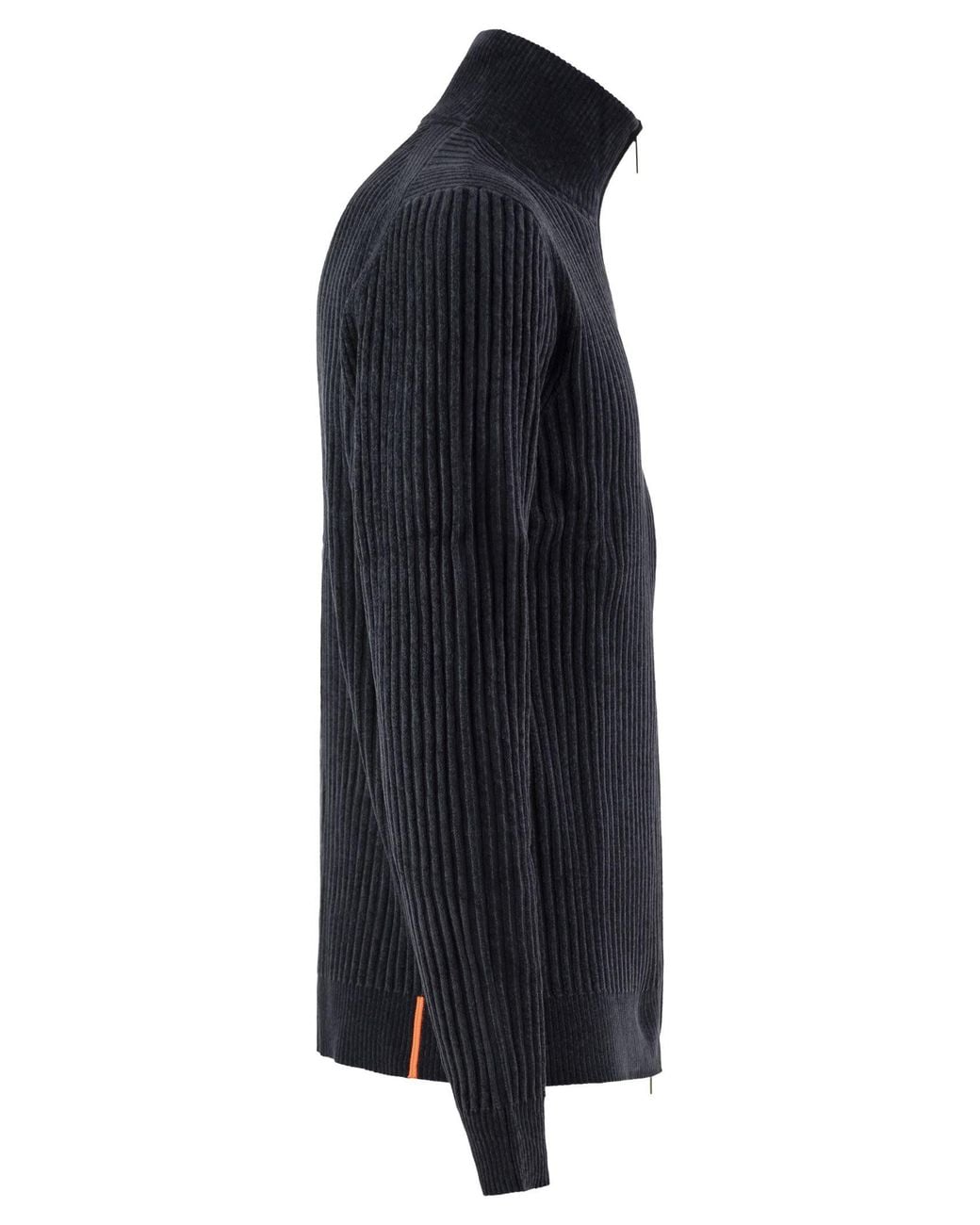 Rrd Blue Ribbed Zip-Up Cardigan for men