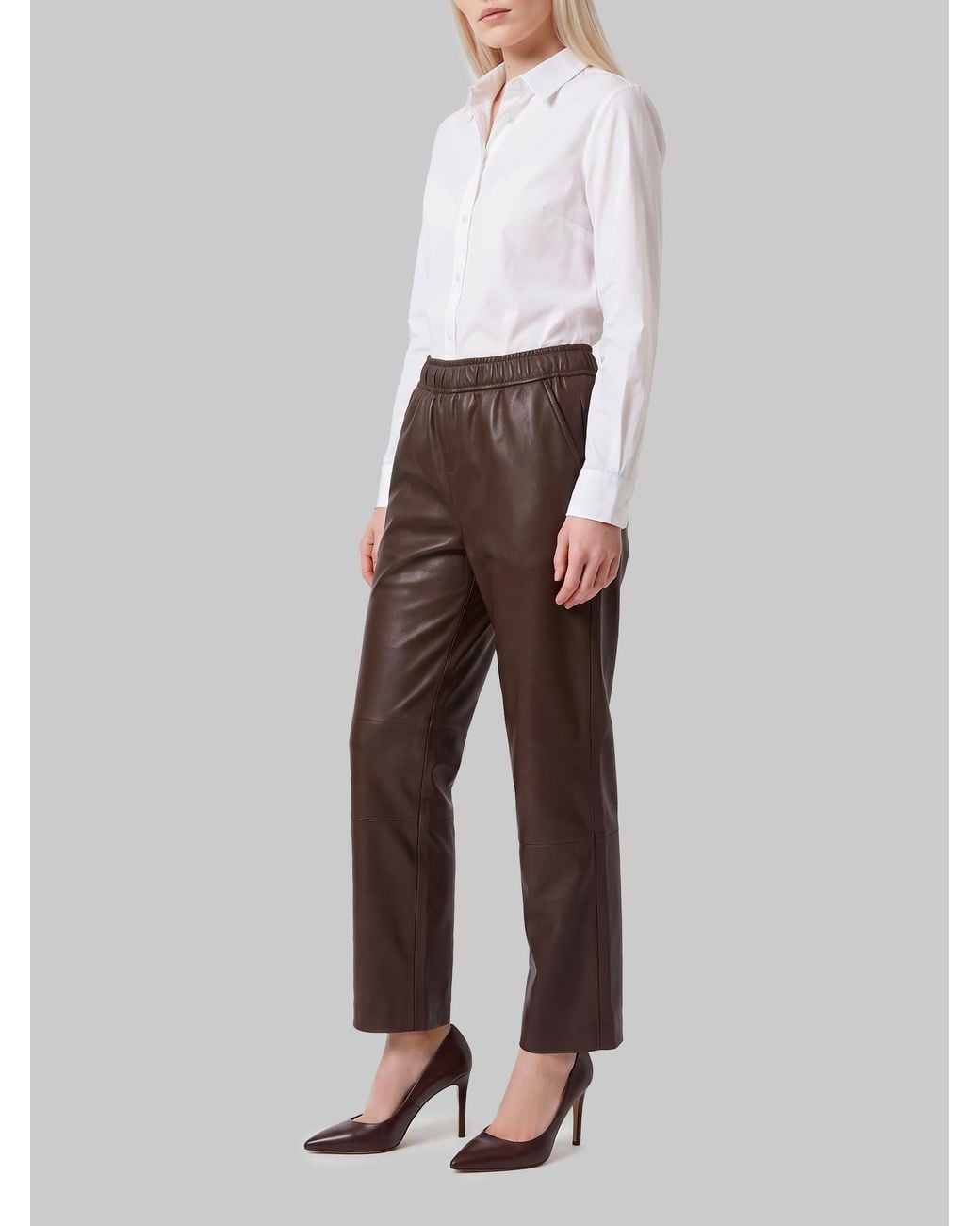 PARIENTE Brown Sarah Leather Pants