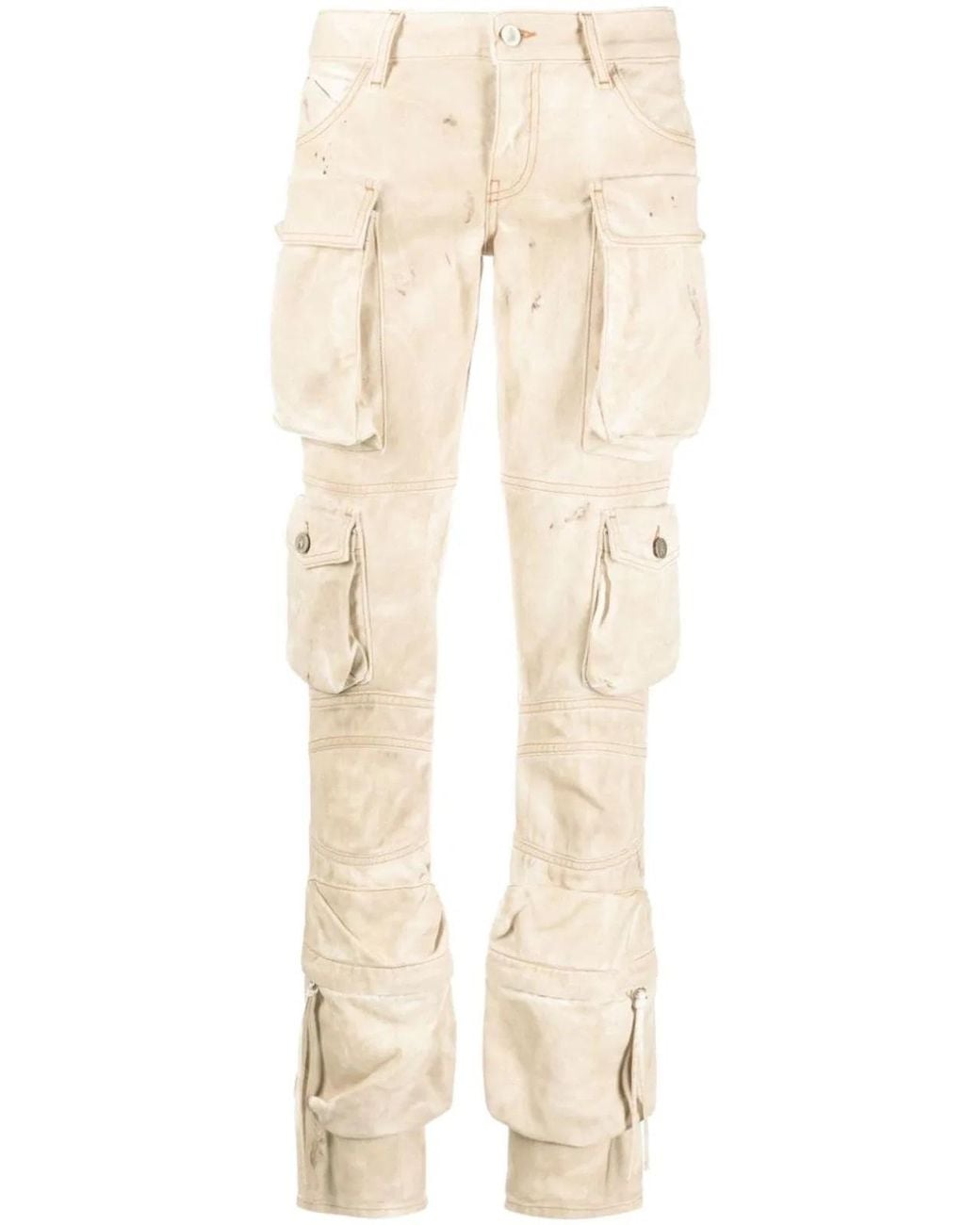 The Attico Natural Essie Cargo Denim Trousers