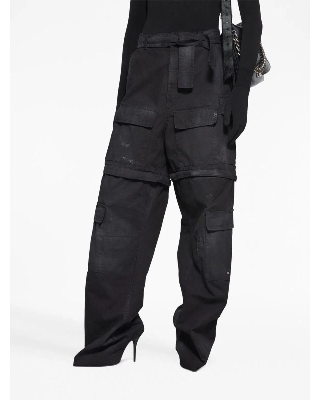Balenciaga Blue Cotton Knife Cargo Pantaboots