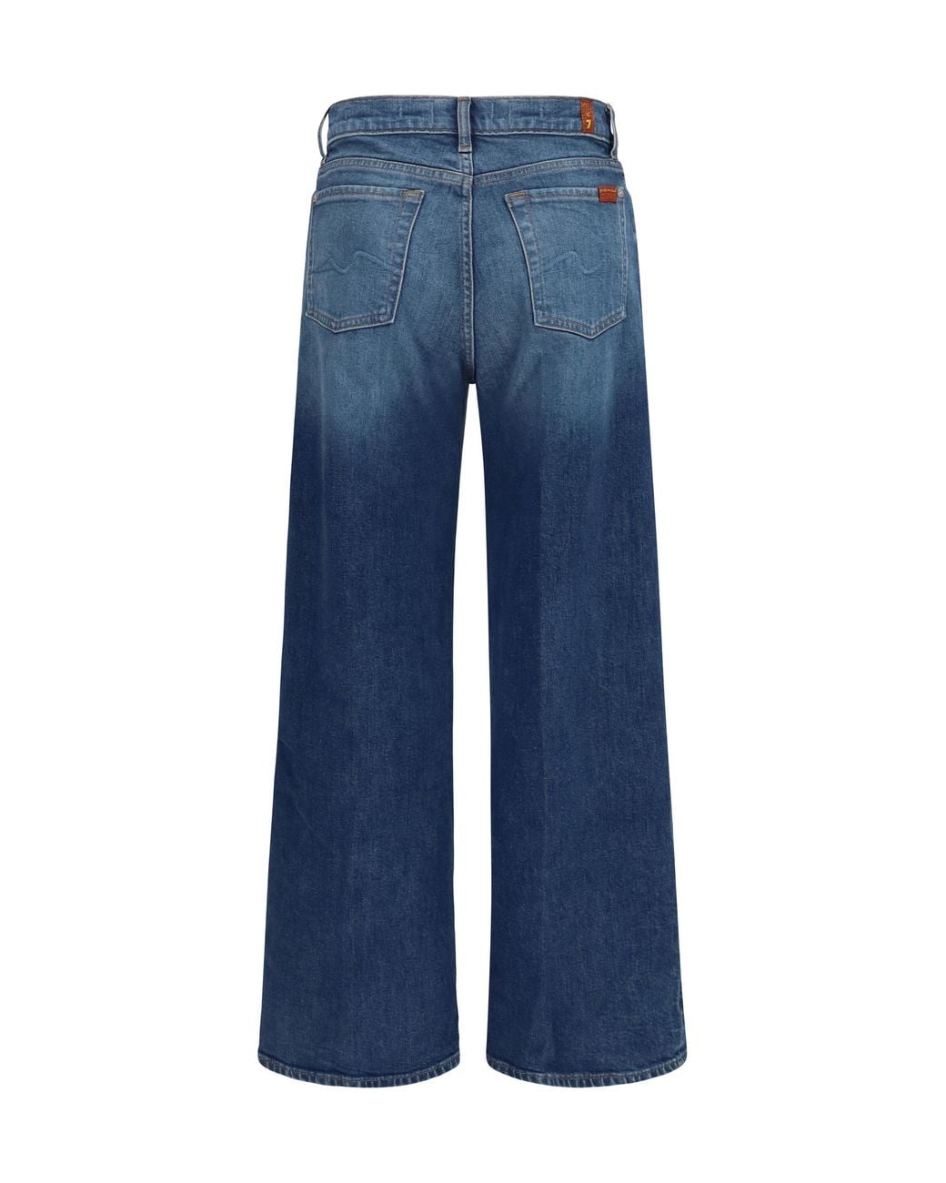 7 For All Mankind Blue Wide-Leg Lotta Jeans Core Cotton