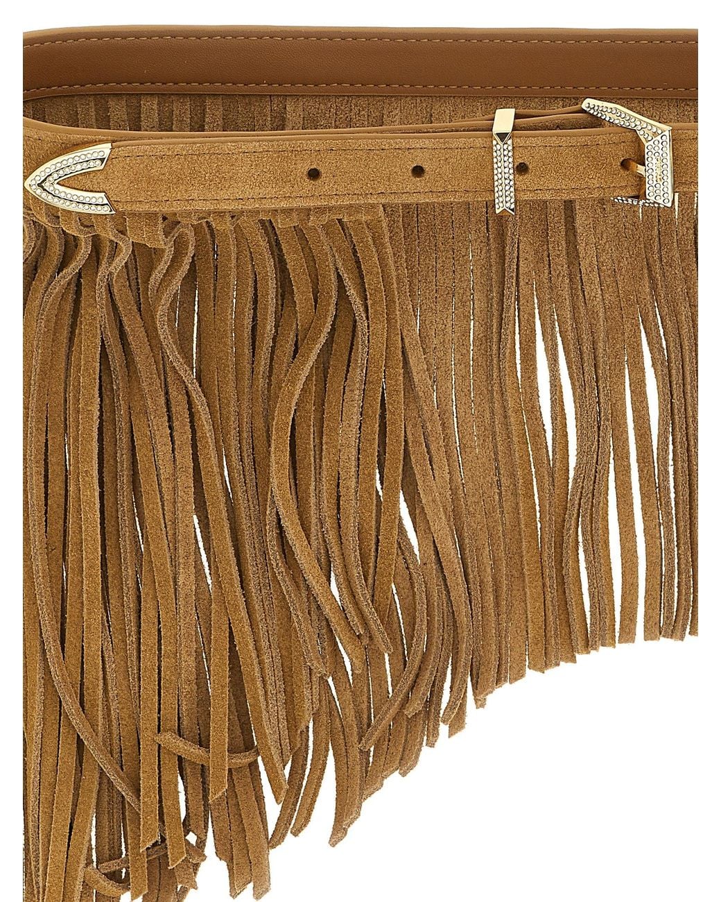 Pinko Brown 'Con Frange' Suede Belt