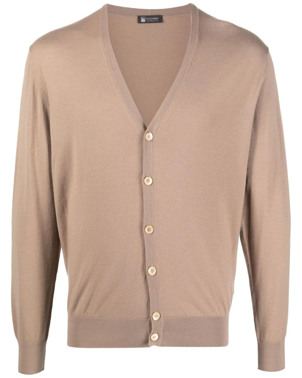 Colombo Natural Camel Kid Wool Botton Cardigan for men