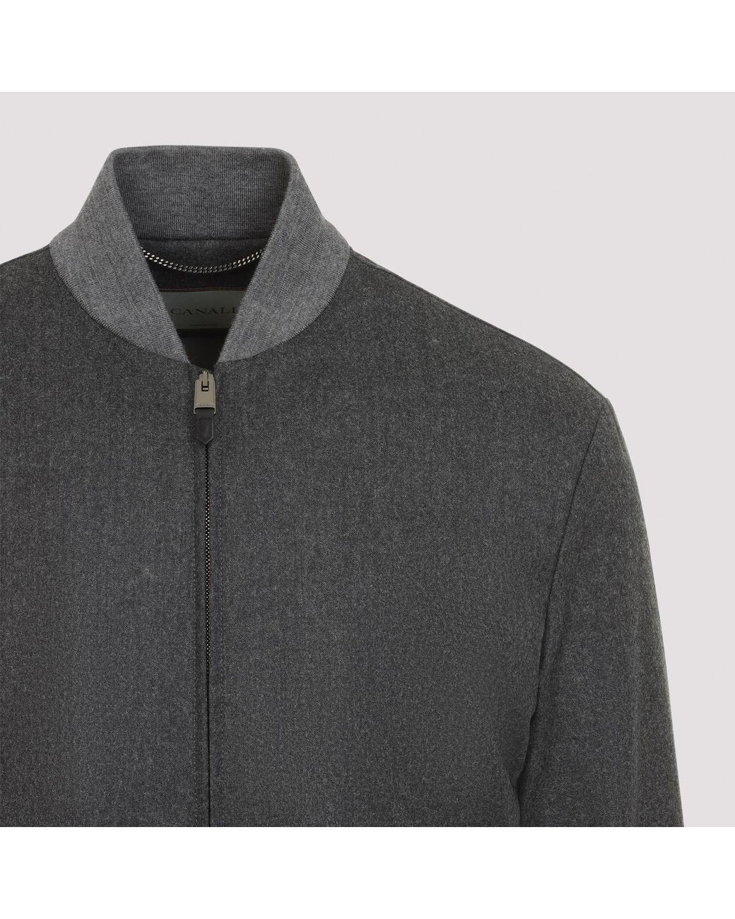 Canali Gray Bomber Jacket for men