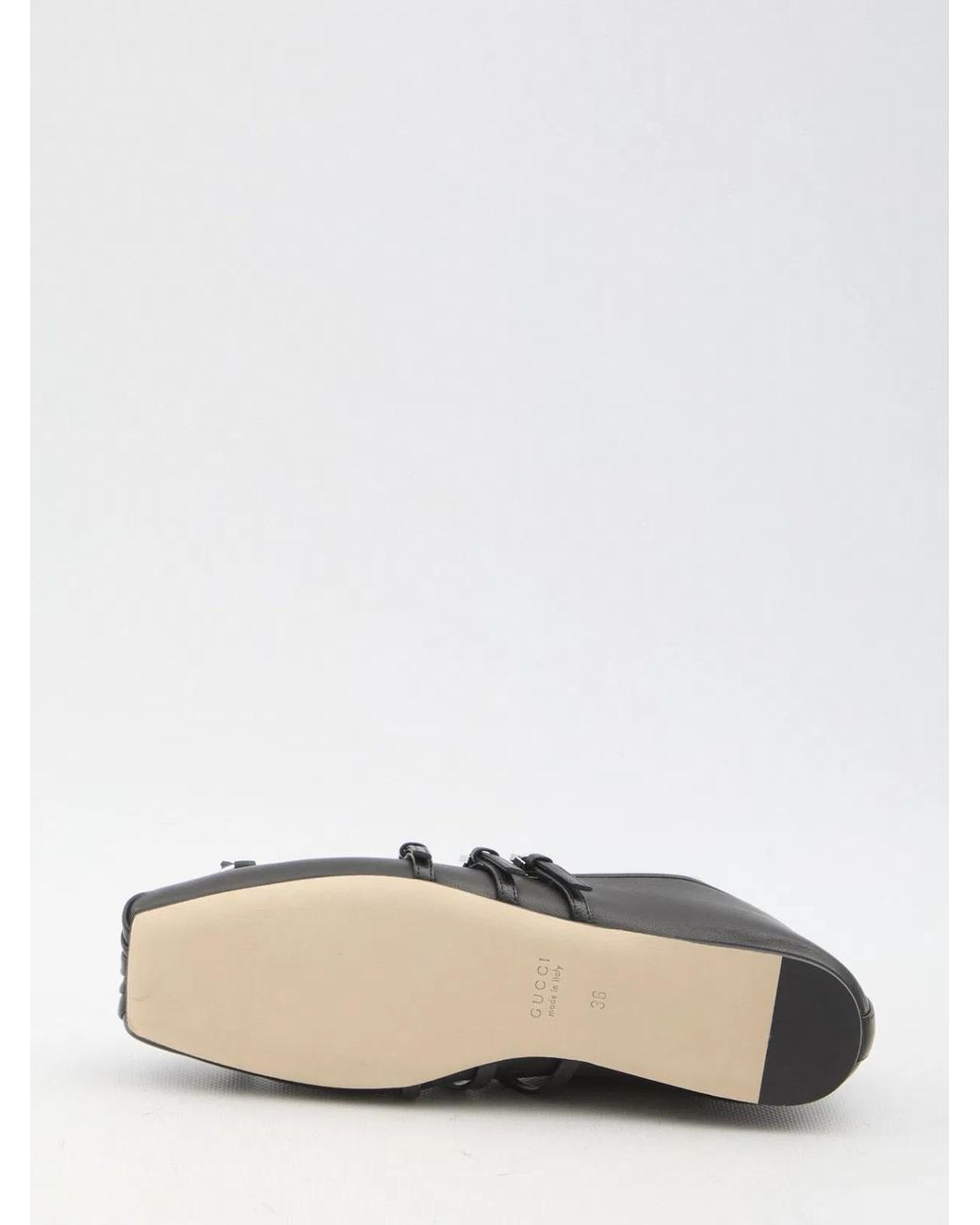 Gucci White Leather Ballerinas