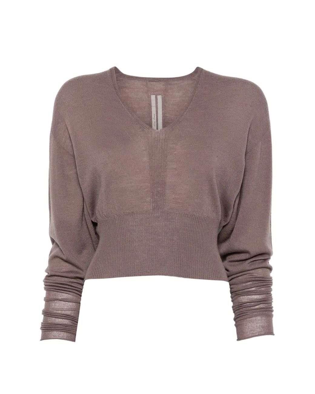 Rick Owens Brown V Cropped Top