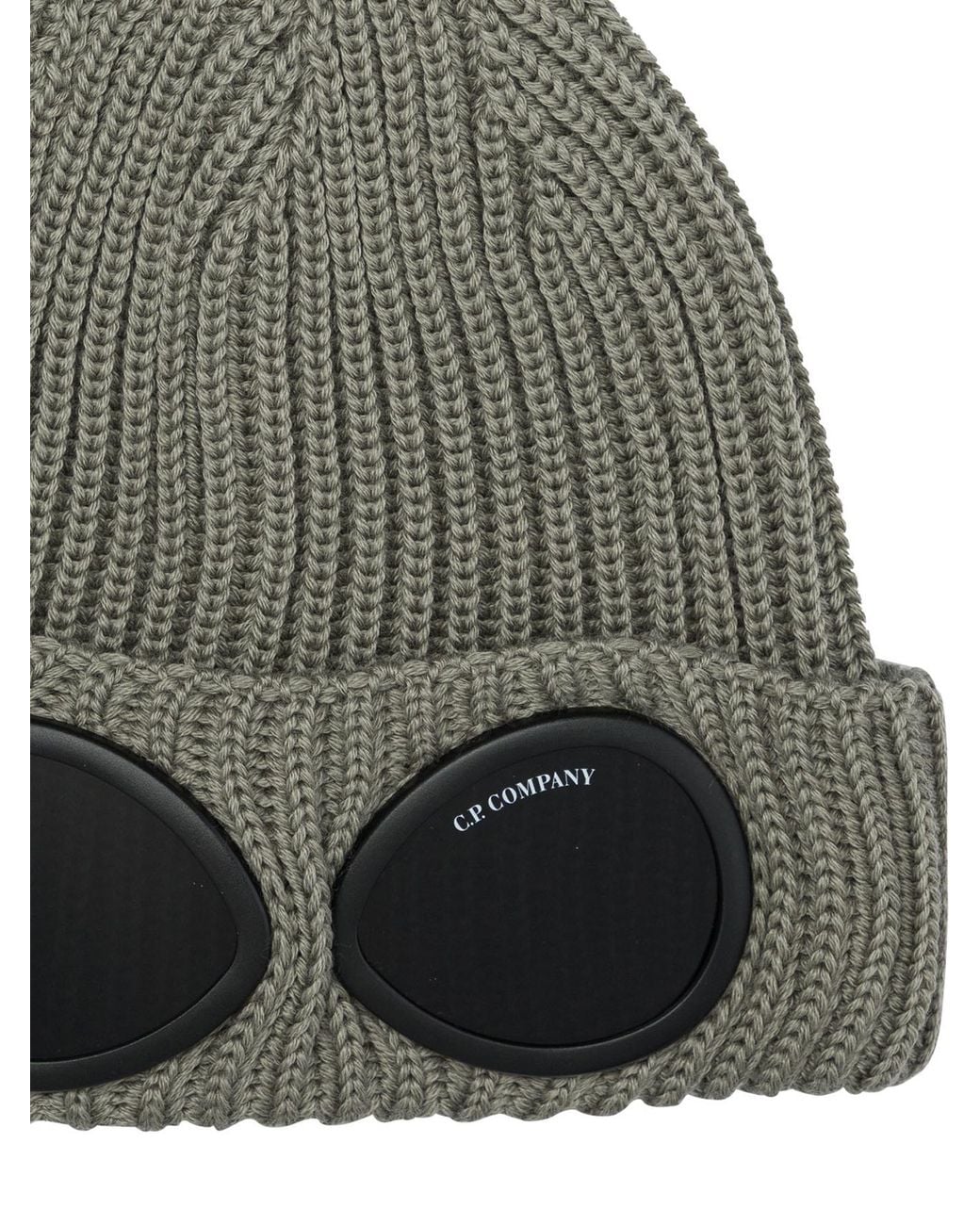 C P Company Gray C.P.Company "Goggle" Beanie for men