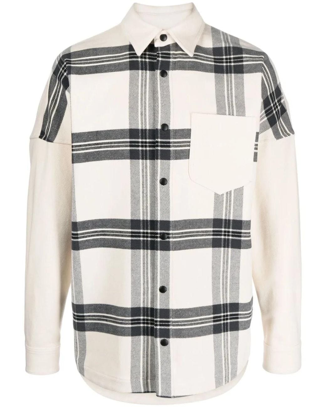 Palm Angels Gray Checked Cotton Overshirt for men