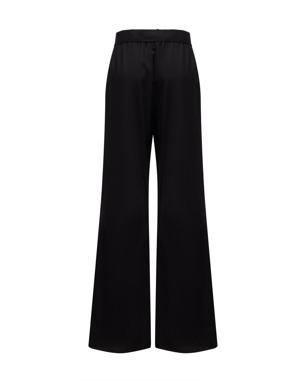 Max Mara Black Pure Virgin Wool Wide-Leg Trousers With Tie Belt