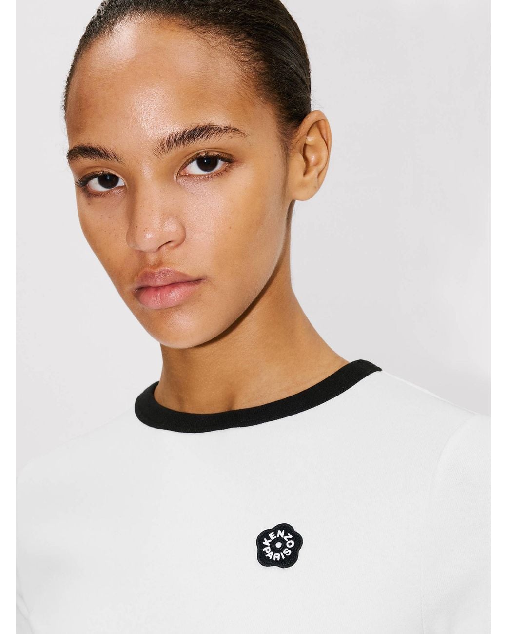 KENZO White Boke Flower 2.0 Embroidered Cotton T-Shirt