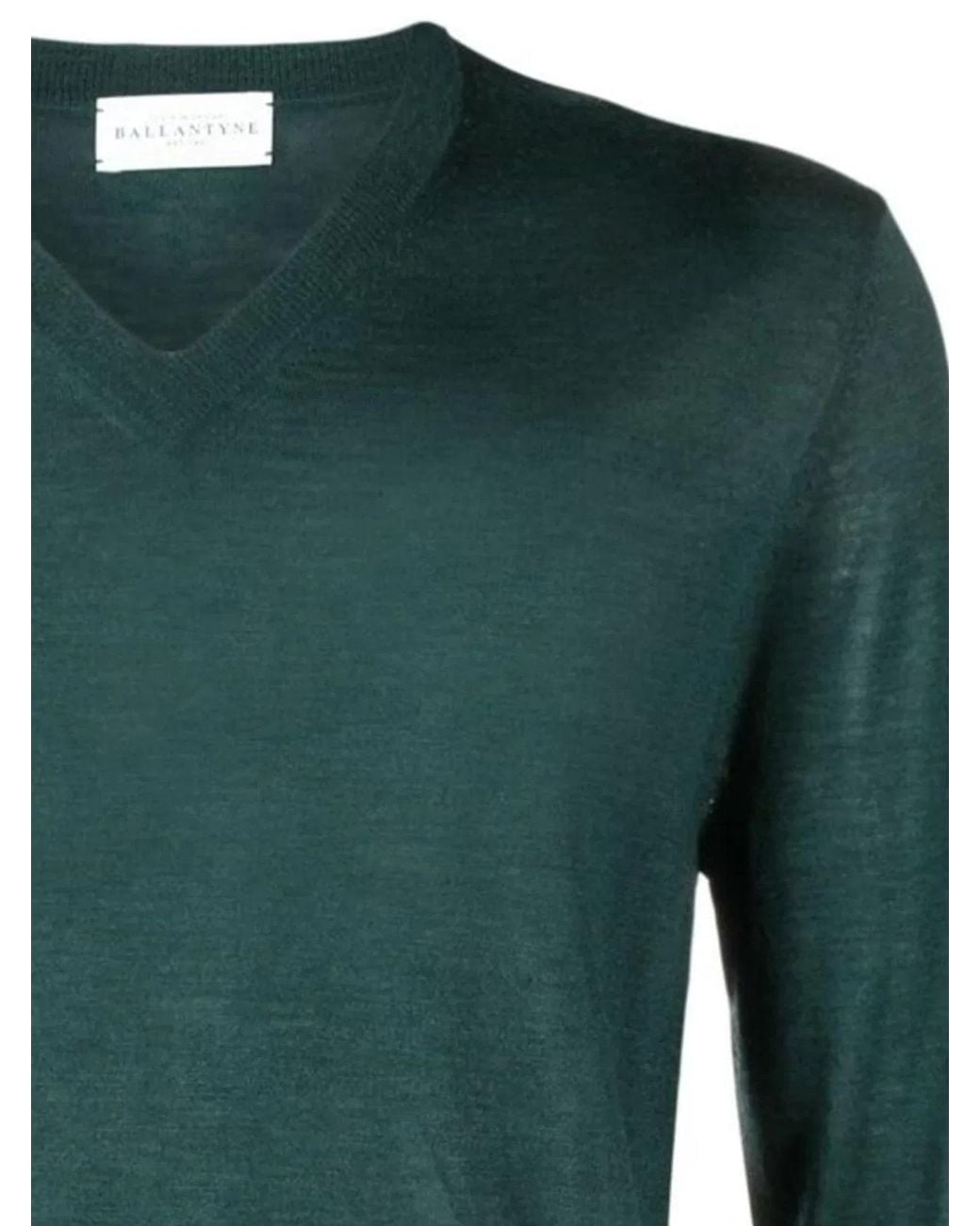 Ballantyne Green V Neck Slim Fit Pullover for men