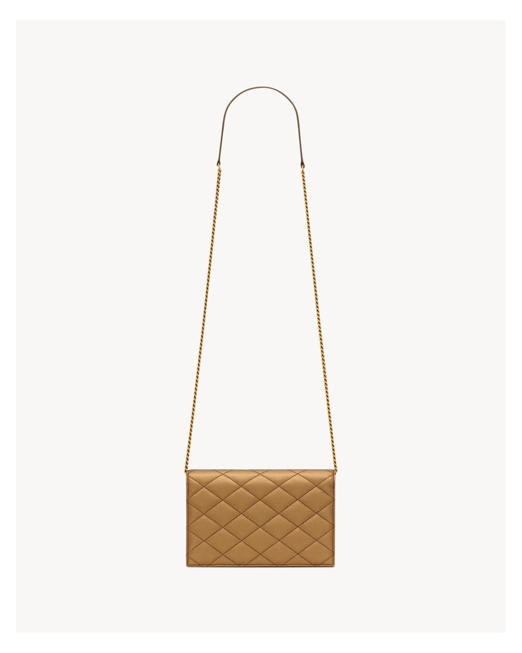 Saint Laurent White Paris Chain Wallet